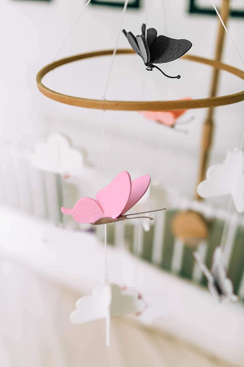 Mobiles Baby-Windspiel, mobile Babybett-Glocke Holz