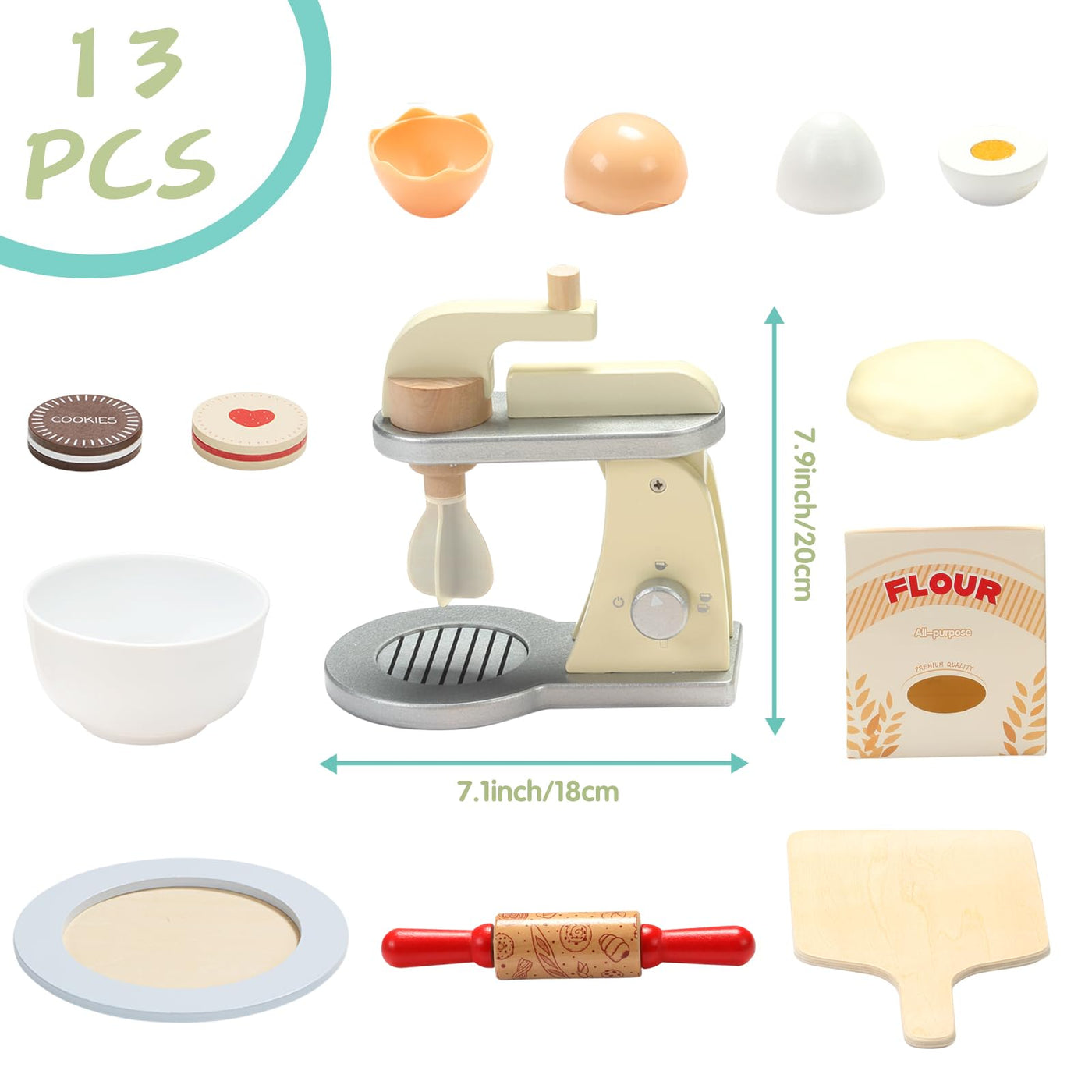 Mixer children's kitchen, play kitchen accessories wood, role-play toy mixer