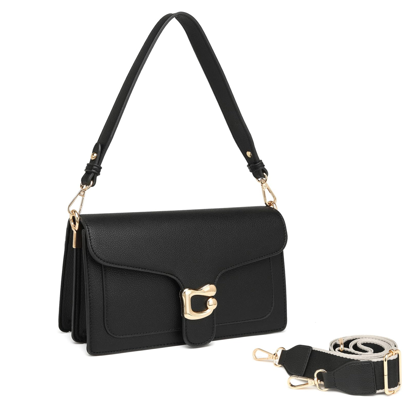 Sac à bandoulière sac de soirée pochette avec 2 bandoulières détachables fentes pour cartes de crédit