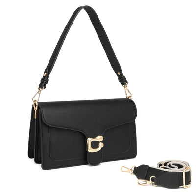 Sac à bandoulière sac de soirée pochette avec 2 bandoulières détachables fentes pour cartes de crédit