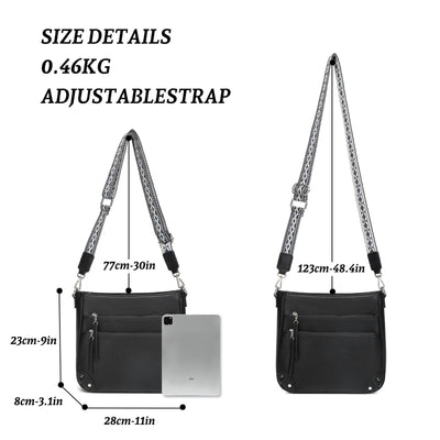 Sac à bandoulière Sac à main moyen Sac à bandoulière en cuir PU Sac à bandoulière Sac à bandoulière