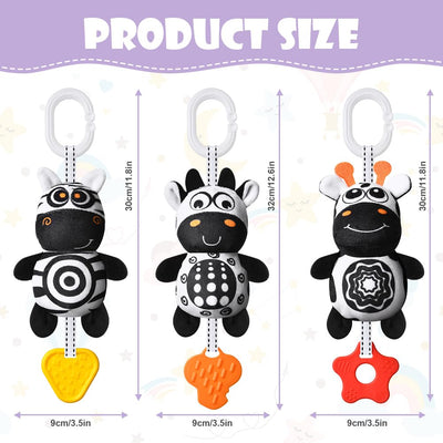 Stroller toy, 4pcs hanging rattle toy, baby hanging toy, newborn car seat toy