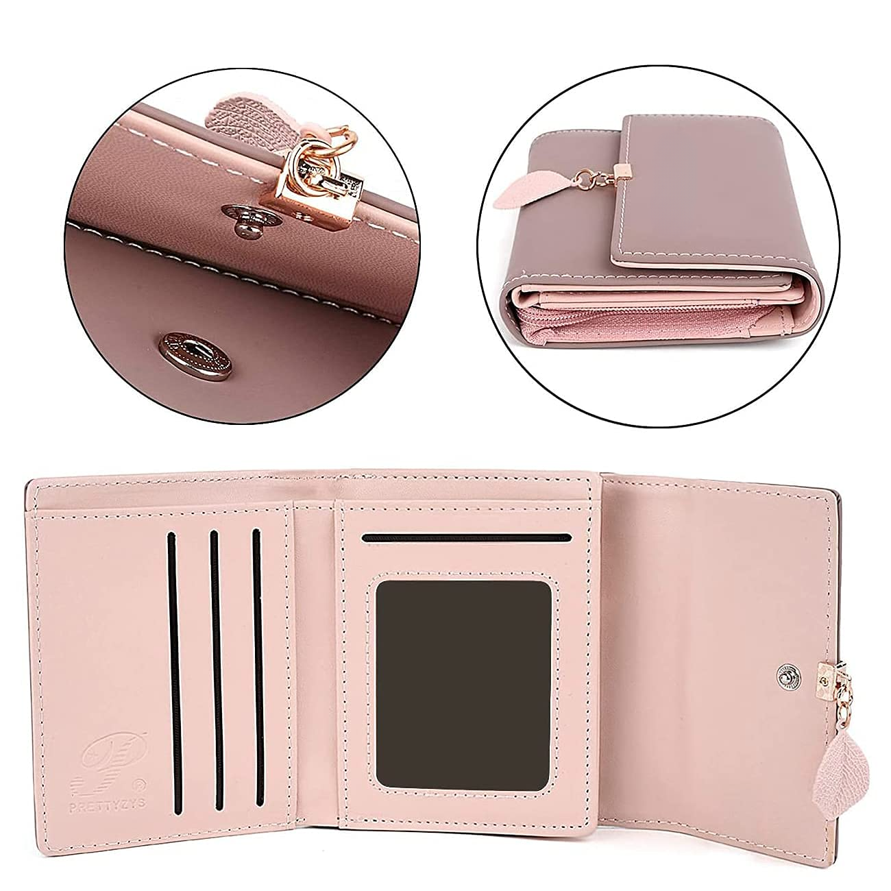 Portemonnaie aus glattem und weichem Kunstleder Geldbörse kleines Portemonnaie mit vielen Fächern