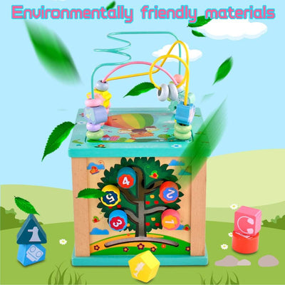 Cube de motricité Jouet de motricité 5 en 1 Jouet pour bébé avec boucle de motricité Centre d'activités pour bébé