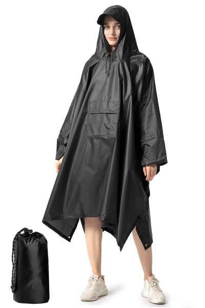 Rain cape Raincoat Rain jacket Waterproof Hiking Cycling Outdoor 3in1 Multipurpose