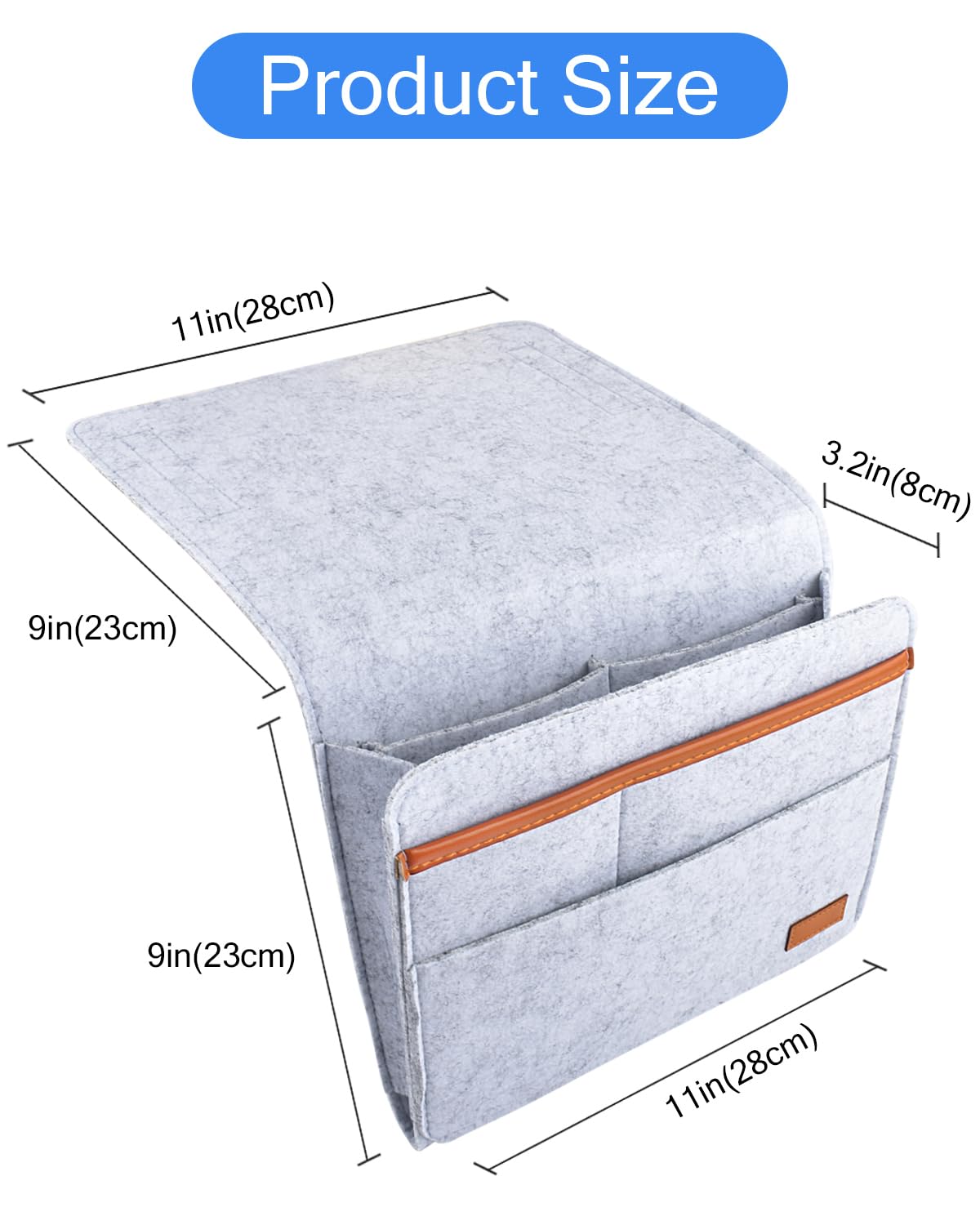 Bett Organizer Hook-in, Bett Tasche Hook-in dicken Filz Anti-Rutsch mit Schnalle