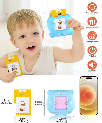 Sprechende Karteikarten, Standard Deutsch-255 Blätter 510 Wörter, Sprechende Karteikarten Lernspielzeug für Kleinkinder