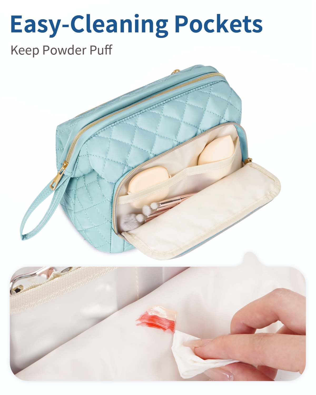 Grande trousse de maquillage, trousse de maquillage à large ouverture pour le maquillage et les voyages