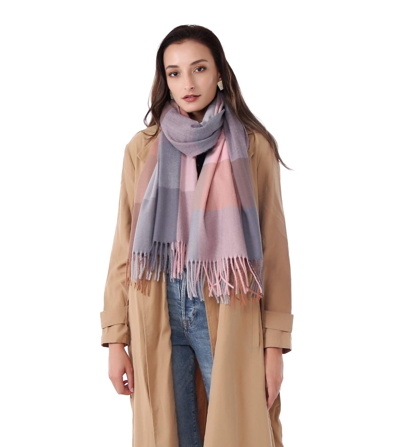 Plaid Warm blanket scarf for winter