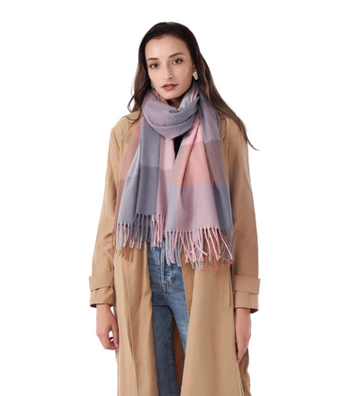Plaid Warm blanket scarf for winter