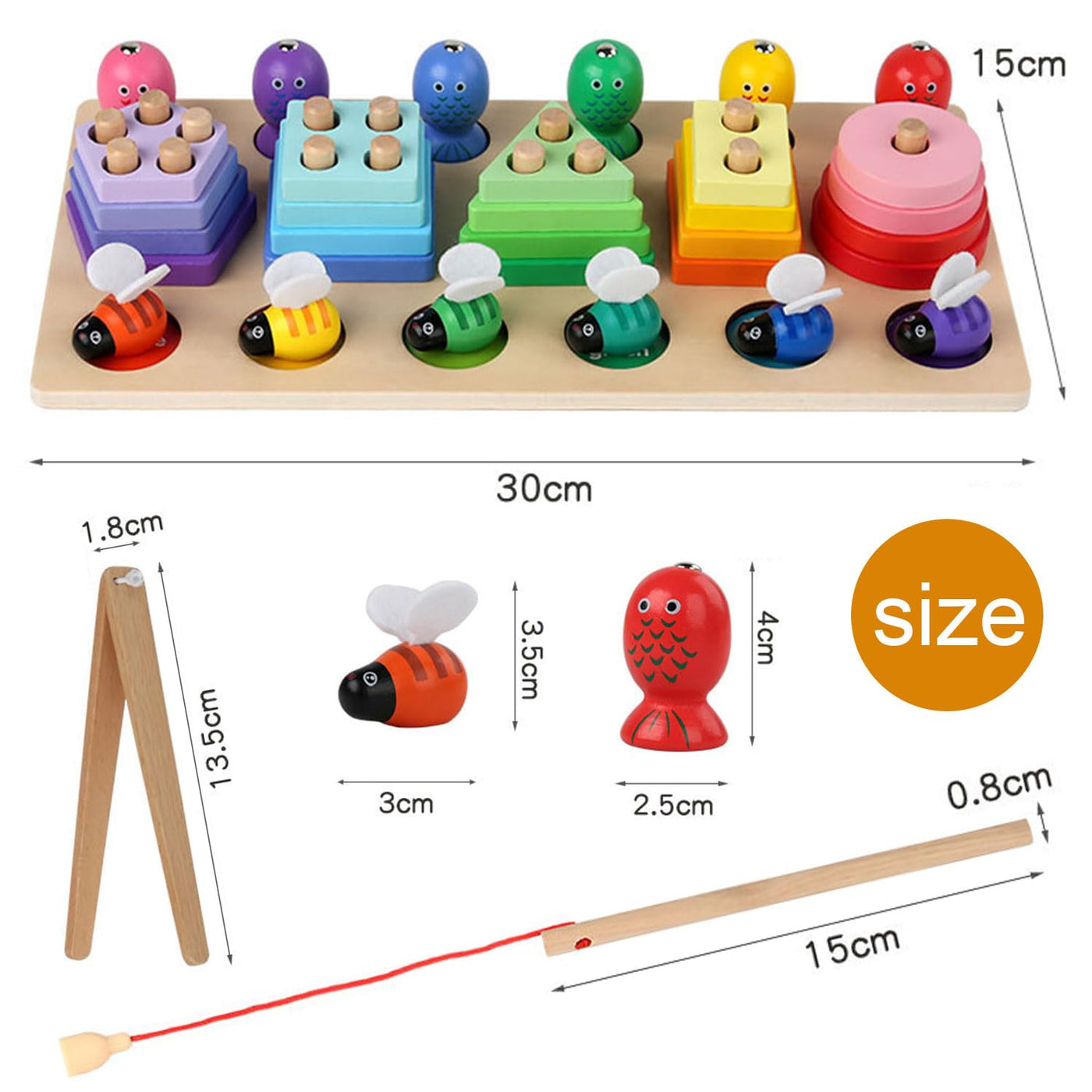 3-in-1 wooden toy, educational toy, peg puzzle, developmental toy