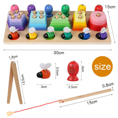 3-in-1 wooden toy, educational toy, peg puzzle, developmental toy