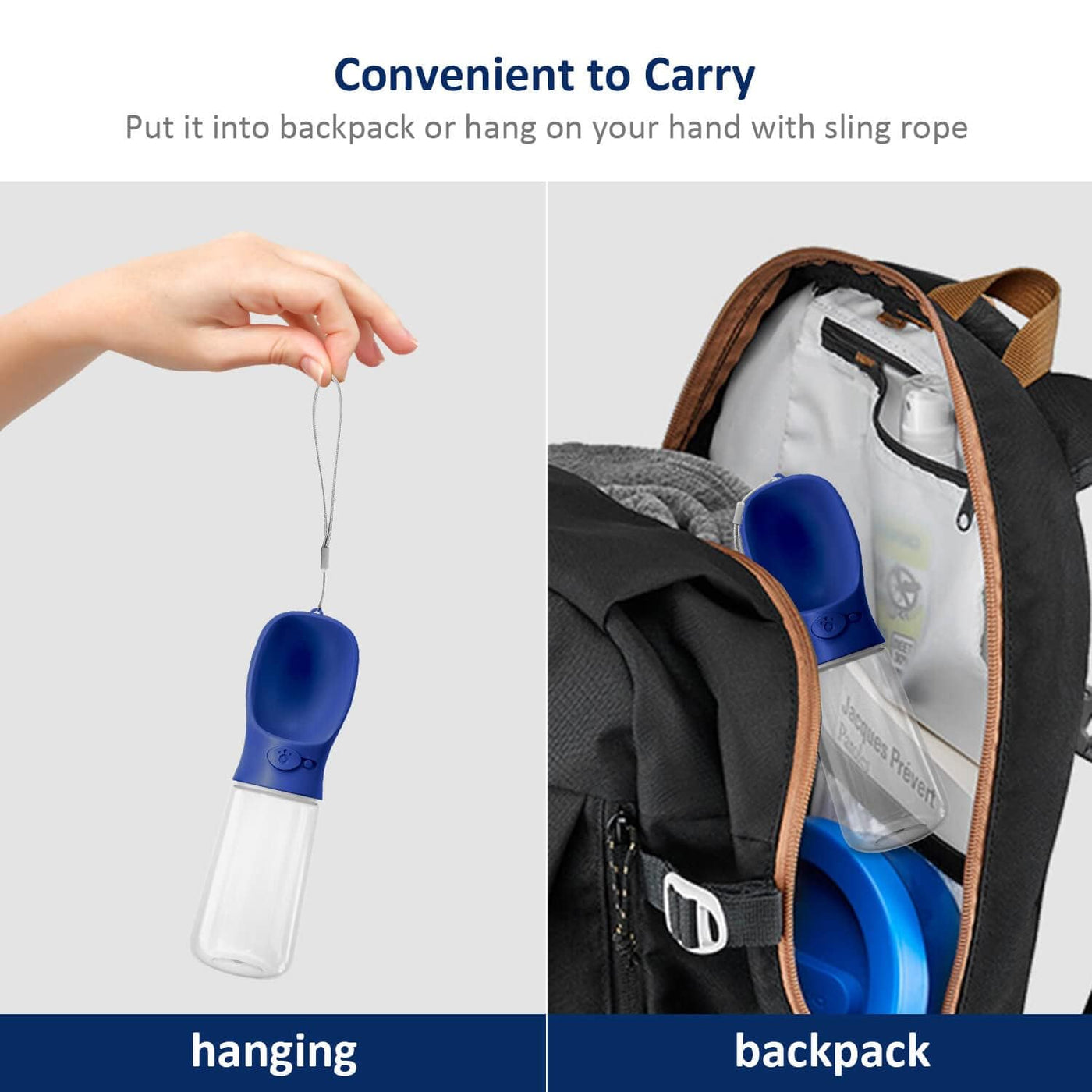 Leak-proof drinking bowl for dogs - Practical for walks, hiking & travel