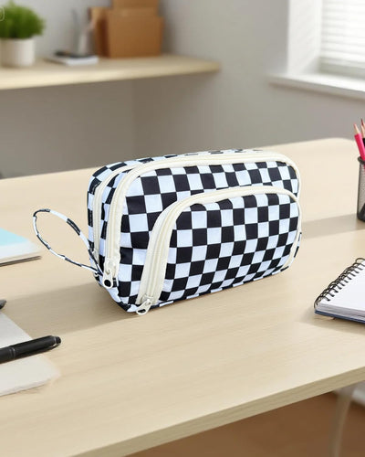 Trousse à crayons avec 3 compartiments