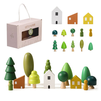 Wooden tree toy for children, different sizes of trees forest rustic decoration for home decor and children's room