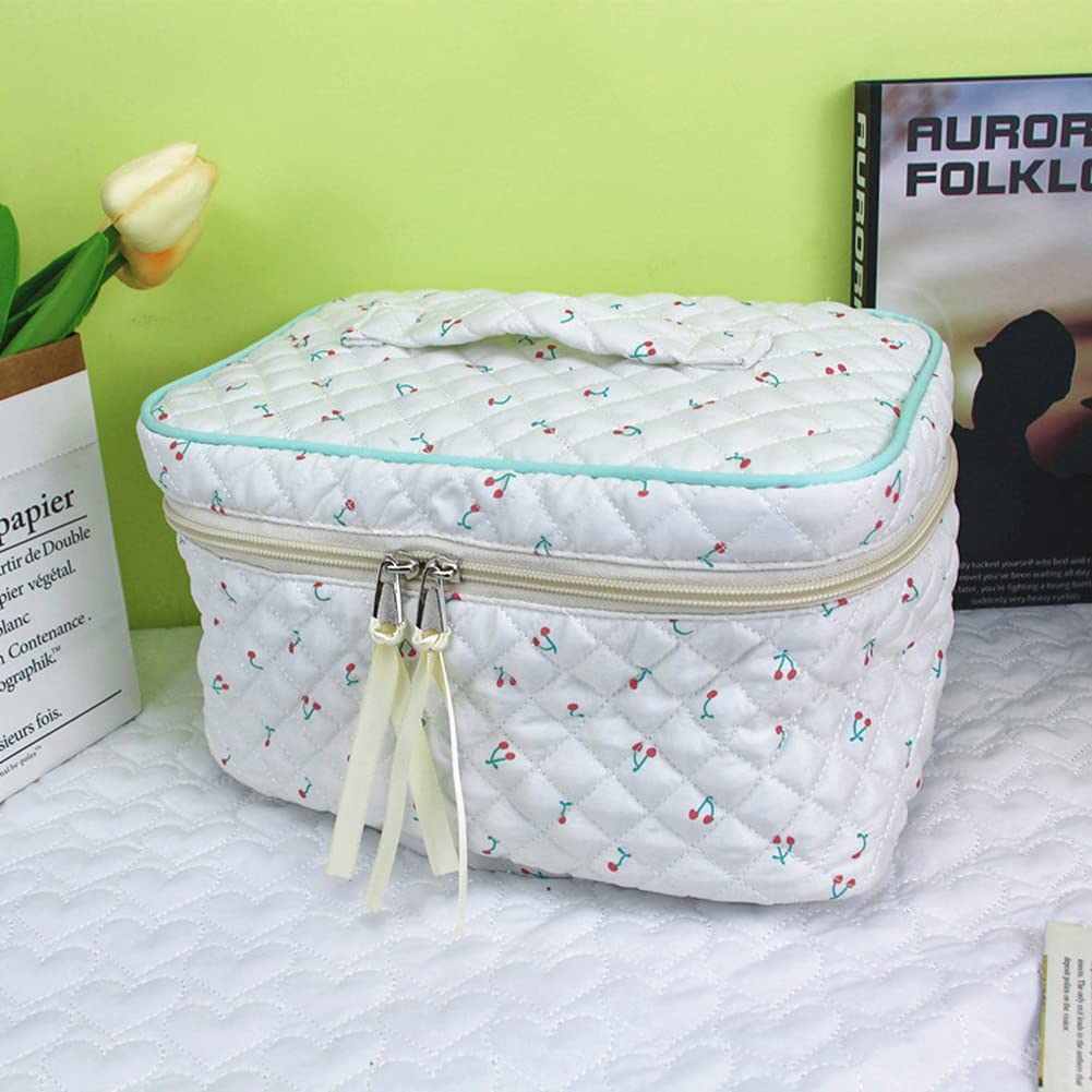 Travel cosmetic bag, make-up bag, quilted toiletry bag