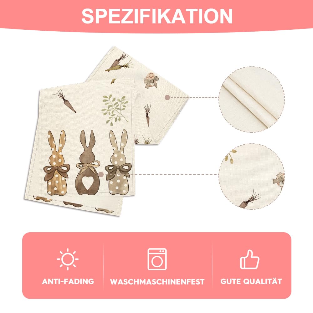 Chemin de table de Pâques, lavable, décoration de table de cuisine et de salle à manger moderne et printanière pour l'intérieur