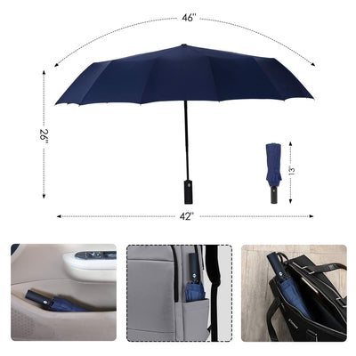 Umbrella, compact strong windproof automatic umbrellas, folding lightweight