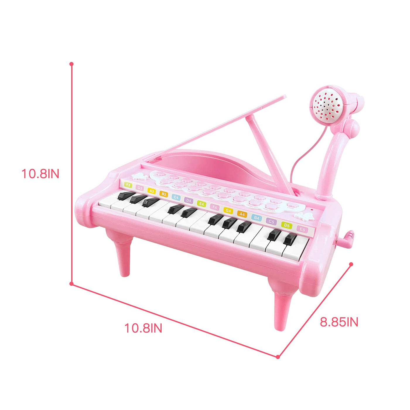 Piano toy toddler piano music toy instruments with 24 keys and microphone