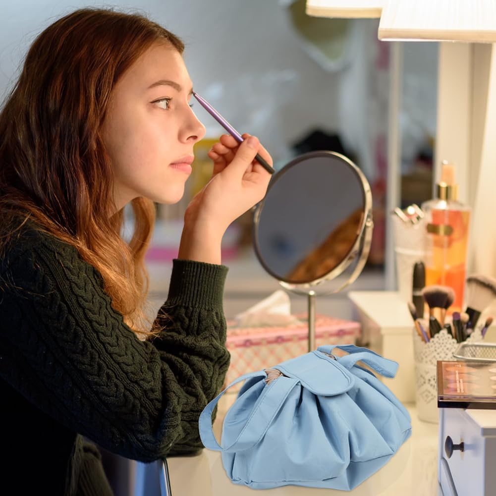 Trousse de maquillage de grande capacité avec cordon, trousse de maquillage de voyage portable