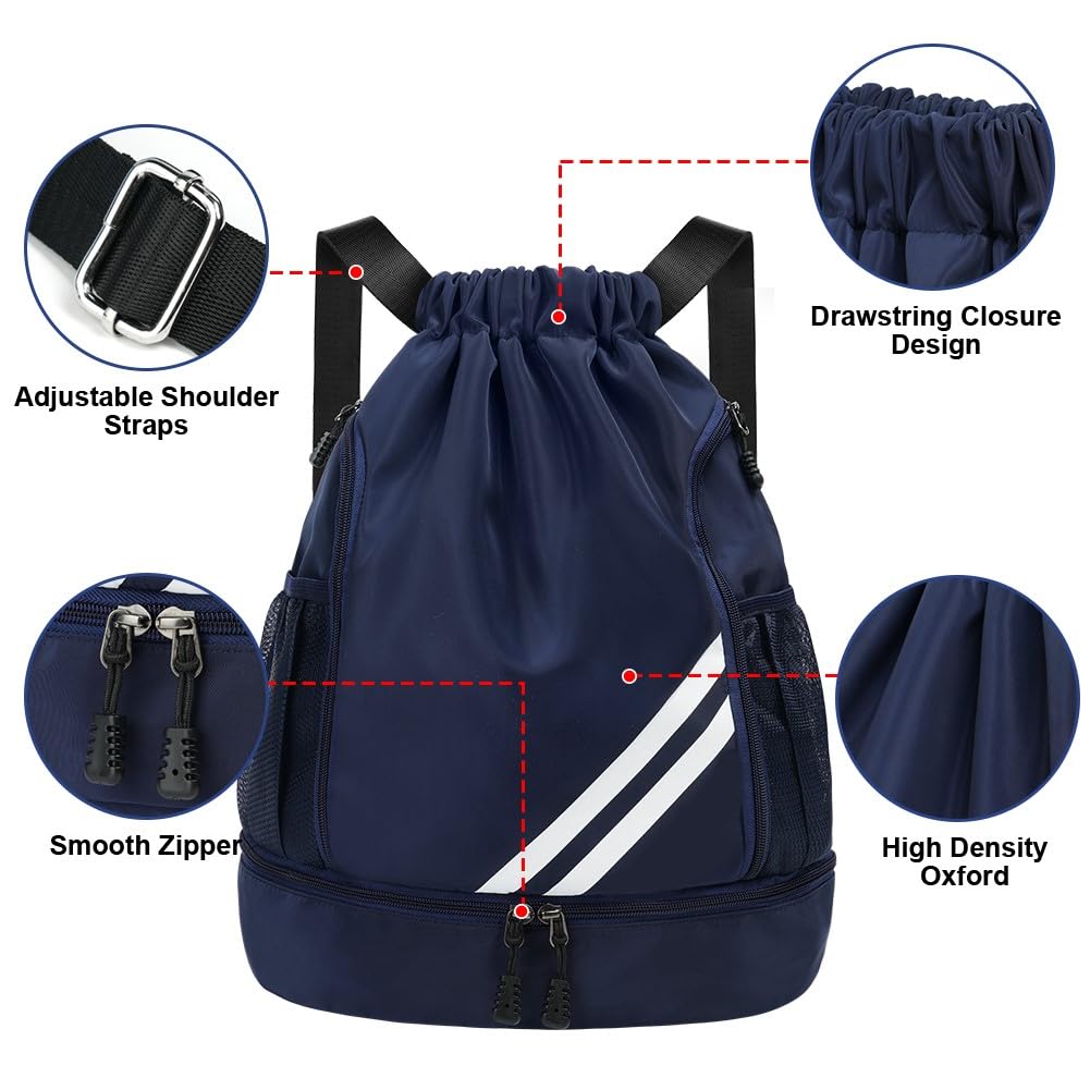 Sac à dos de sport à la mode, sac de gymnastique, sac de sport à cordon de serrage de grande capacité