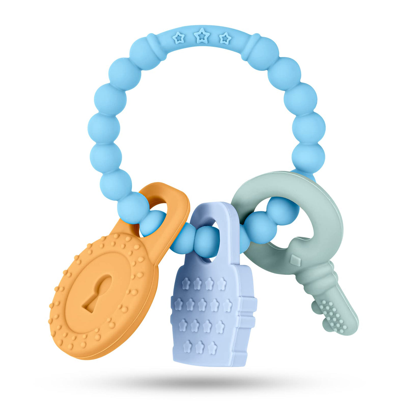 Teether made of silicone BPA-free, teething toy teether, to stimulate and massage sore gums