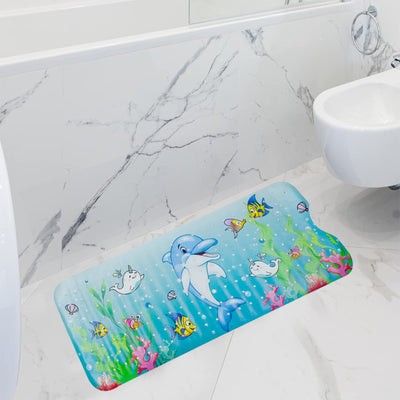 Tapis de bain pour enfants, tapis de bain extra long pour enfants, tapis de bain antidérapant pour enfants avec ventouses