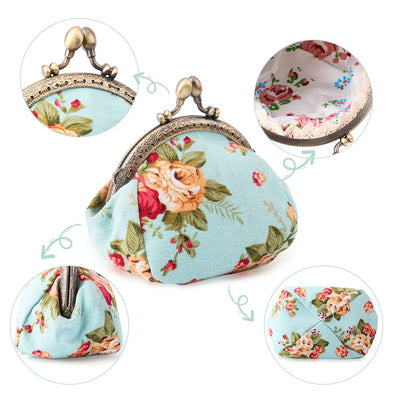 Porte-monnaie floral Porte-monnaie Retro Bag