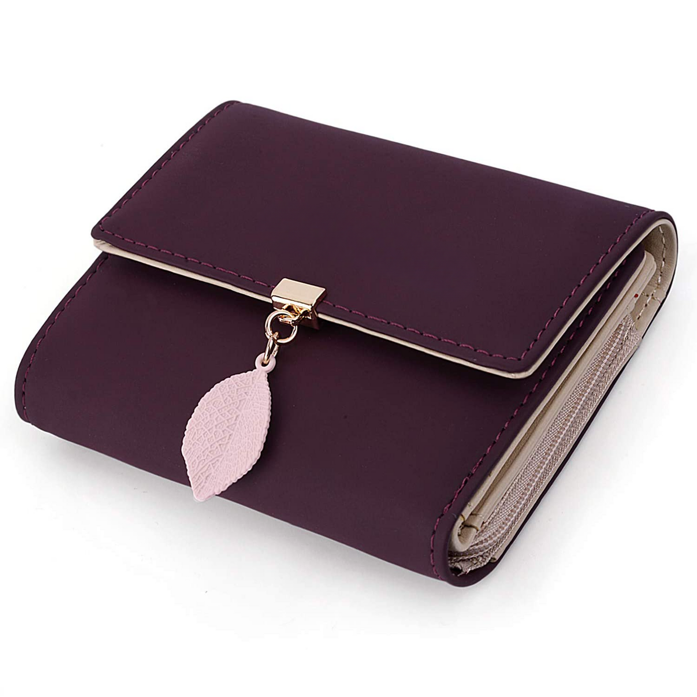 Portemonnaie aus glattem und weichem Kunstleder Geldbörse kleines Portemonnaie mit vielen Fächern