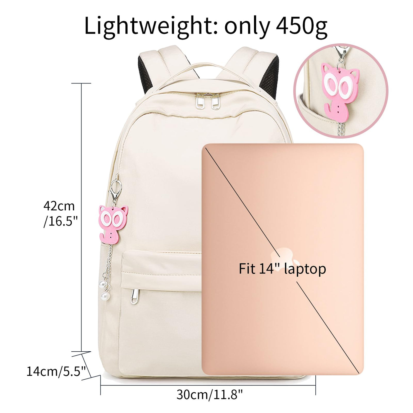 School Backpack, Causal School Bags for Laptop for College Travel, Water Repellent Daypack, Lightweight Backpack