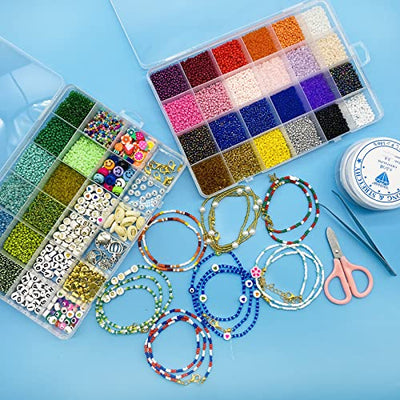 Beads for threading, 30000 pieces of glass beads to make your own bracelets for jewelry making