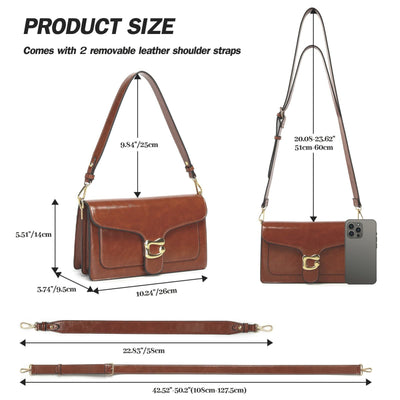 Sac à bandoulière sac de soirée pochette avec 2 bandoulières détachables fentes pour cartes de crédit