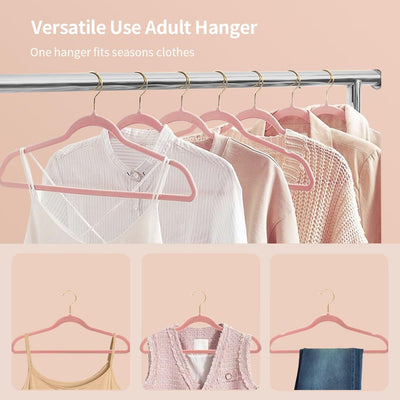 Velvet Hangers Non-slip Hangers with Shoulder Notches for Adults