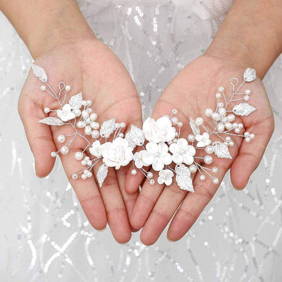 Bandeau fleuri pour mariage, vigne perlée, bijoux de cheveux, coiffure de mariage