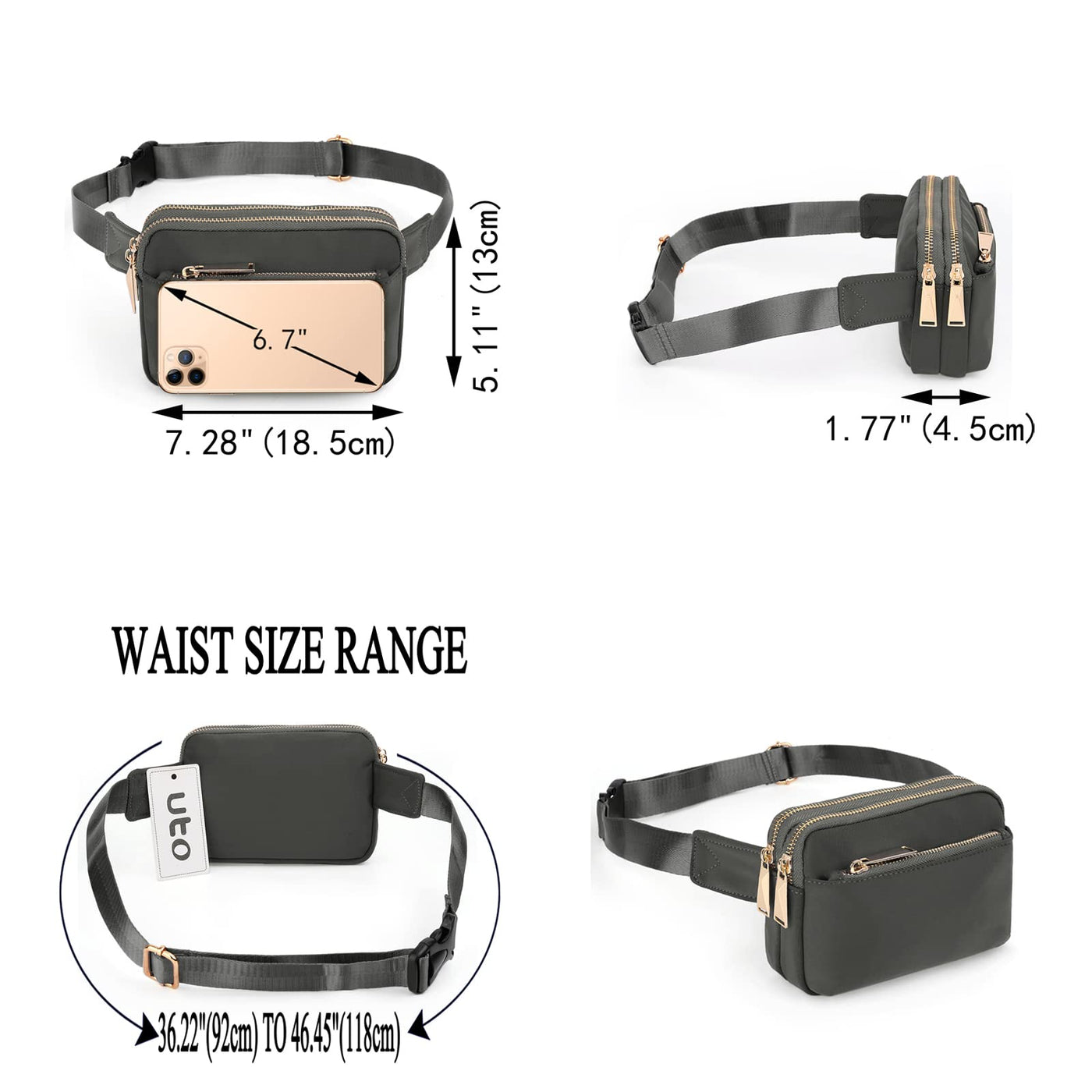 Sac de Taille en Nylon Imperméable