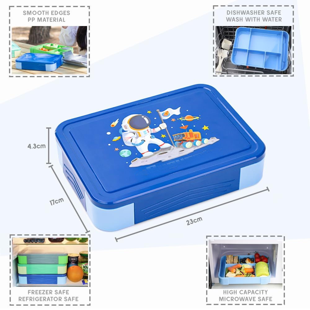 Kids lunch box with compartments 12 PCS,Lunch box kids bento box leak-proof with 6 compartments cutlery set