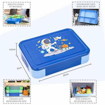 Kids lunch box with compartments 12 PCS,Lunch box kids bento box leak-proof with 6 compartments cutlery set