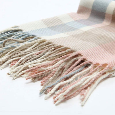 Plaid triangle scarf winter, pashmina scarf soft tassel wrap scarf