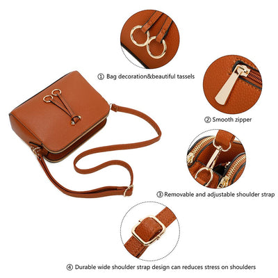 Sac à Bandoulière Solide en Cuir PU