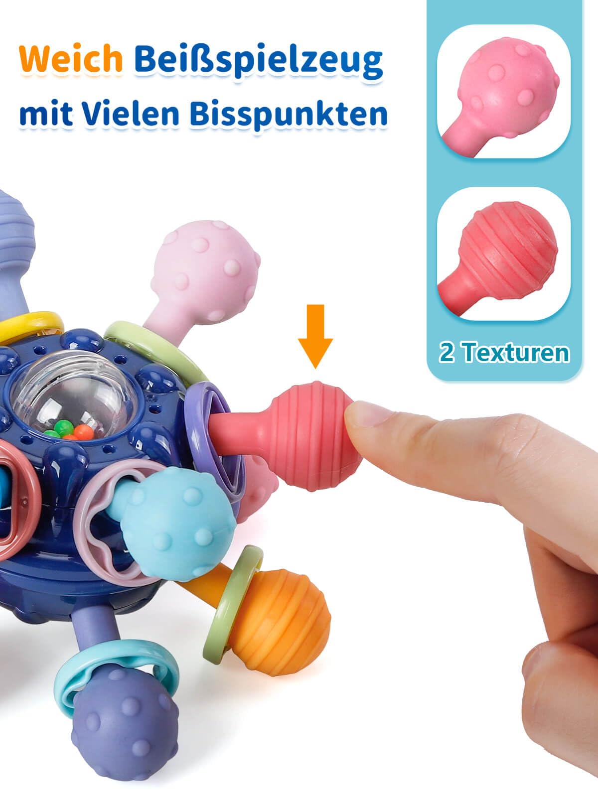 Baby-Beißspielzeug, Greifspielzeug zur Stimulation des Zahnens