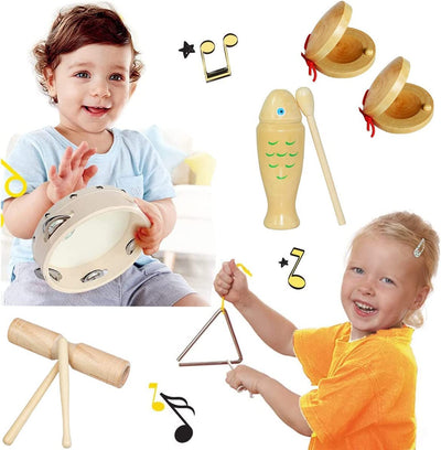 Set d'instruments de musique pour enfants, set de percussions en bois Schlagwerk Rhythm