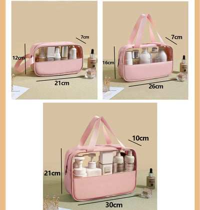 Cosmetic Bag Transparent 3 Pieces, Waterproof PVC Toiletry Bag, Lightweight Make-up Bag for Cosmetics, Toiletry Bag Travel Set