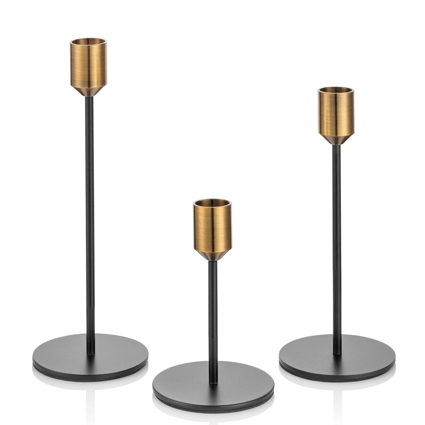 Candle holder set of 3 tall candle holders of different sizes for pillar candles Metal Vintage Modern Deco table decoration