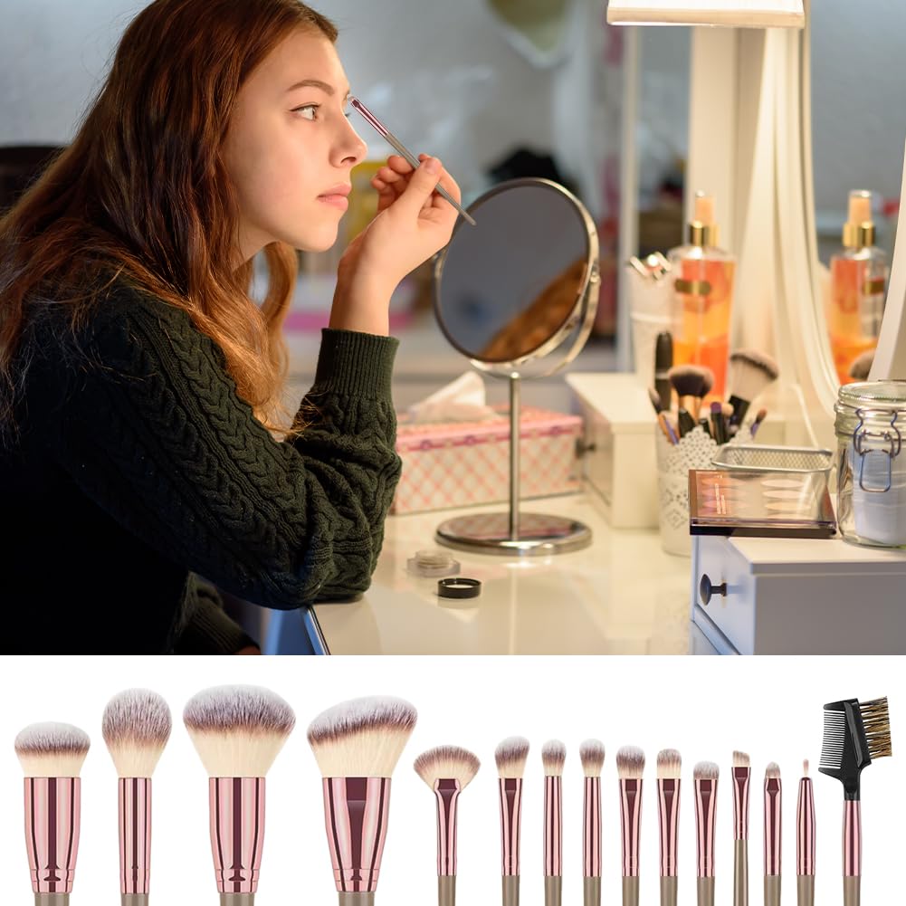 Brush Set Makeup, 15 Piece Professional Brush Set