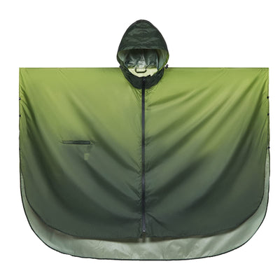 Rain cape with hood zipper, reusable raincoat, rain poncho bike hiking