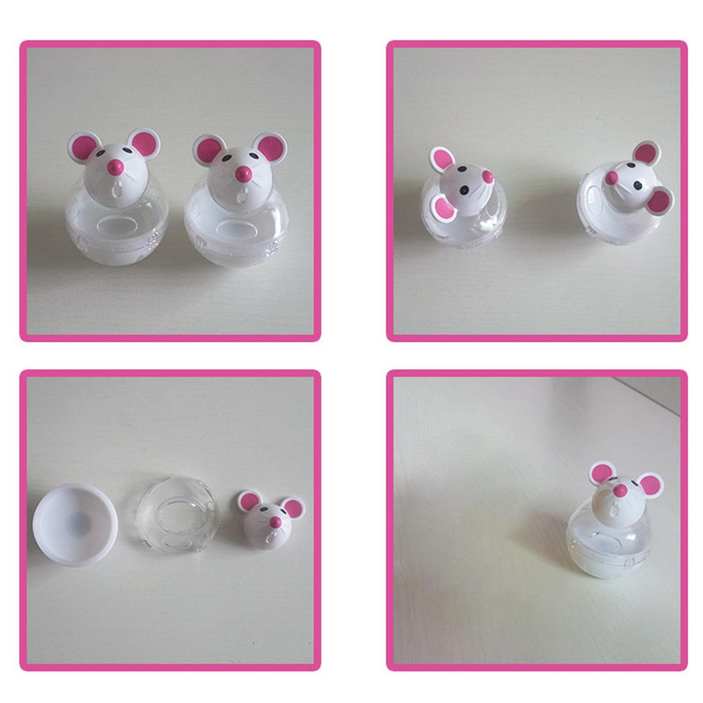 Distributeur de Boules de Friandises pour Chats-Tumbling de Souris, Boule de Nourriture Manquante , Petit Jouet Amusant pour Chat, Mangeoire Lente, Entraînement et Interactif, Prévient l'obésité