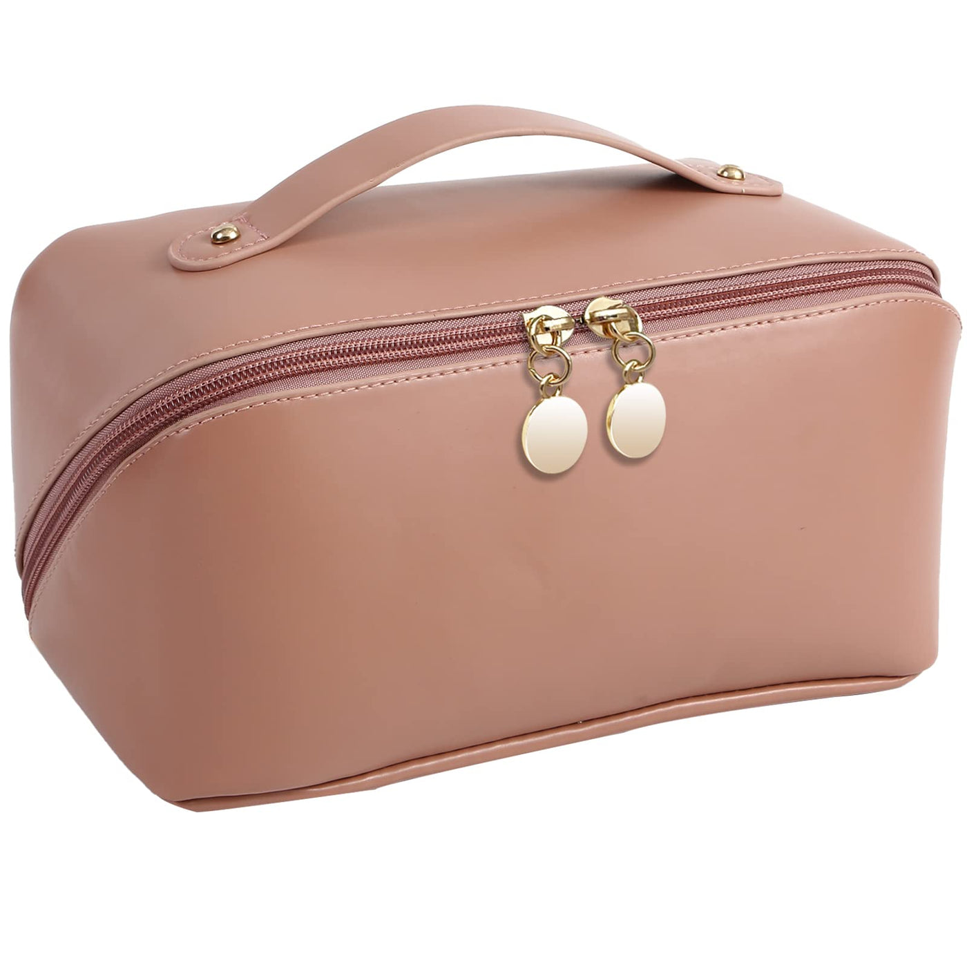 Sac cosmétique de voyage, trousse de beauté en cuir PU, grande trousse de maquillage