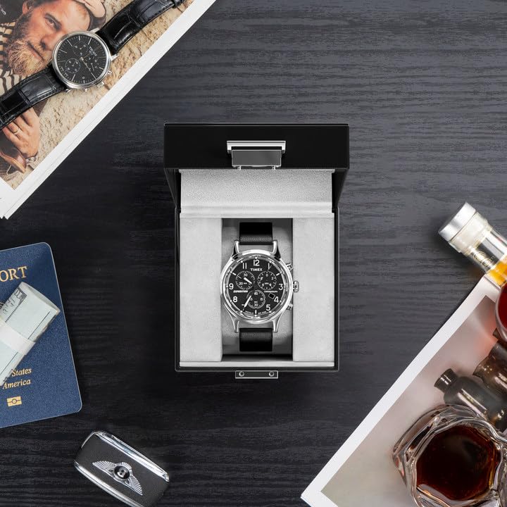 Boîte à montres avec 1 compartiment, boîte à montres avec couvercle en verre, boîte à montres avec coussin pour montres, rangement pour montres