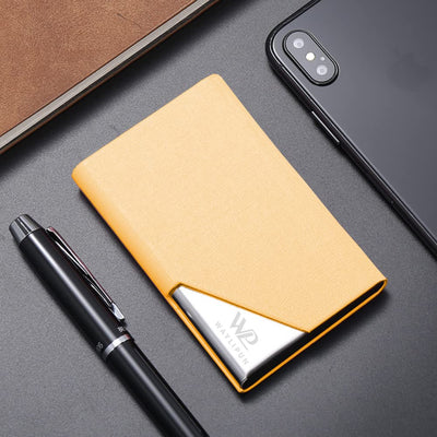 Business card case, luxurious PU leather premium business card holder, with magnetic closure, for gentle storage of your cards