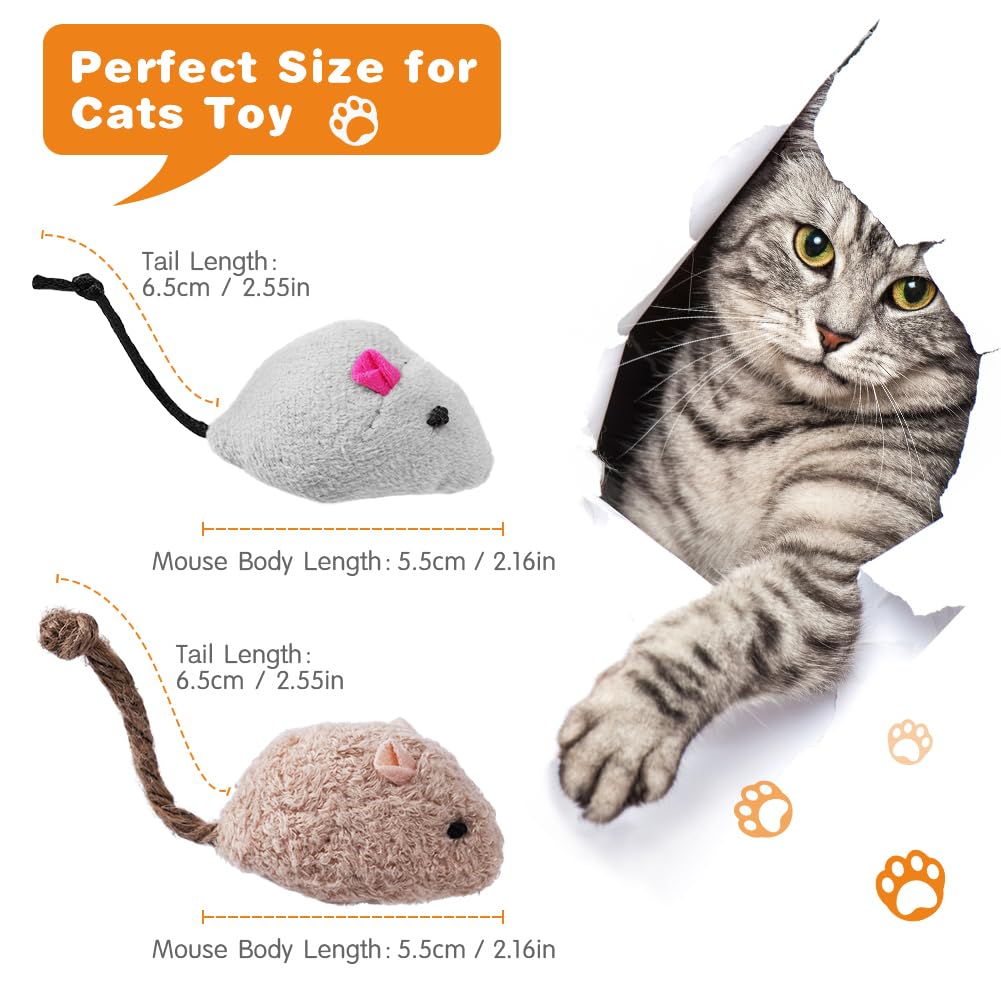 Cat toy mouse, 12  pieces plush mouse with catnip, interactive cat toy for cats and kittens